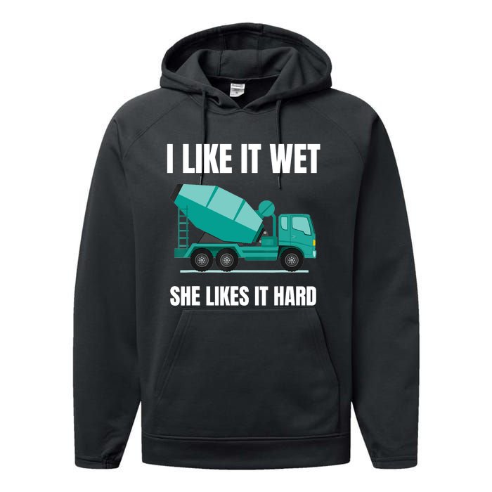 Funny Concrete Mixer - Cement Mixer Truck Driver Gift Performance Fleece Hoodie