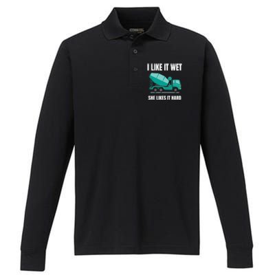 Funny Concrete Mixer - Cement Mixer Truck Driver Gift Performance Long Sleeve Polo