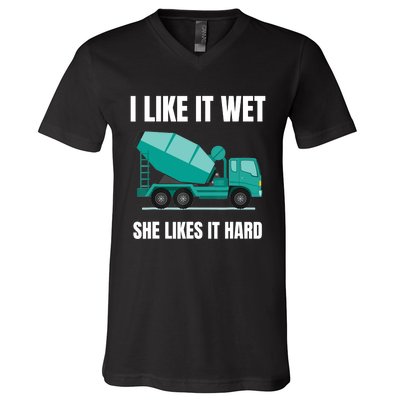 Funny Concrete Mixer - Cement Mixer Truck Driver Gift V-Neck T-Shirt