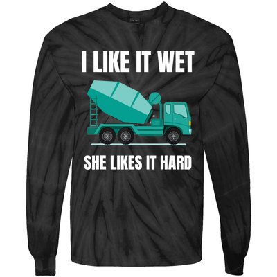 Funny Concrete Mixer - Cement Mixer Truck Driver Gift Tie-Dye Long Sleeve Shirt