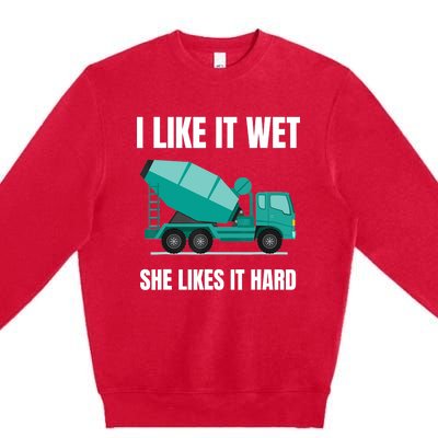 Funny Concrete Mixer - Cement Mixer Truck Driver Gift Premium Crewneck Sweatshirt