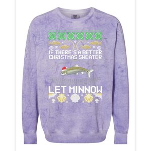 Funny Christmas Minnow Bait Fish Trap Angler Fishing Gift Colorblast Crewneck Sweatshirt