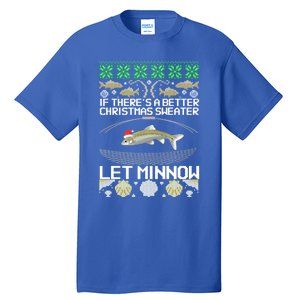 Funny Christmas Minnow Bait Fish Trap Angler Fishing Gift Tall T-Shirt