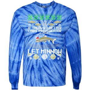 Funny Christmas Minnow Bait Fish Trap Angler Fishing Gift Tie-Dye Long Sleeve Shirt