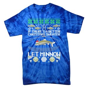 Funny Christmas Minnow Bait Fish Trap Angler Fishing Gift Tie-Dye T-Shirt