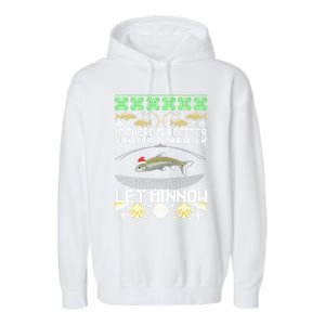 Funny Christmas Minnow Bait Fish Trap Angler Fishing Gift Garment-Dyed Fleece Hoodie