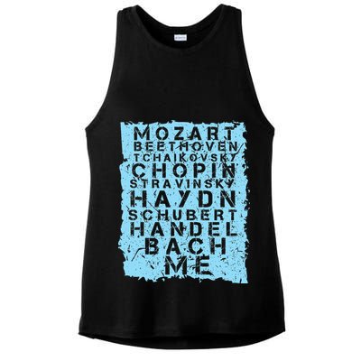 Famous Classical Music Composer Gift Musician Mozart Ladies PosiCharge Tri-Blend Wicking Tank