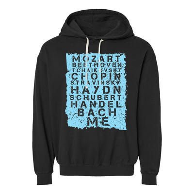 Famous Classical Music Composer Gift Musician Mozart Garment-Dyed Fleece Hoodie