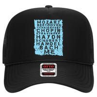 Famous Classical Music Composer Gift Musician Mozart High Crown Mesh Back Trucker Hat