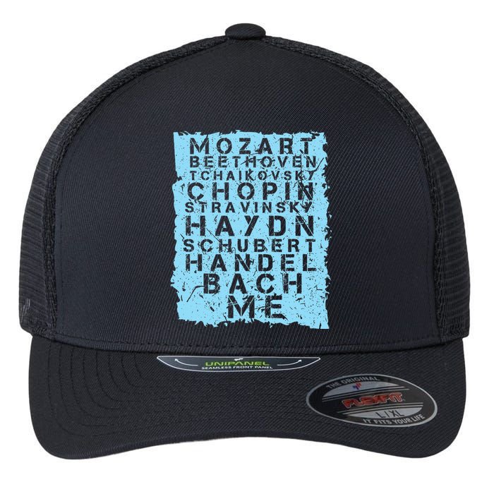 Famous Classical Music Composer Gift Musician Mozart Flexfit Unipanel Trucker Cap