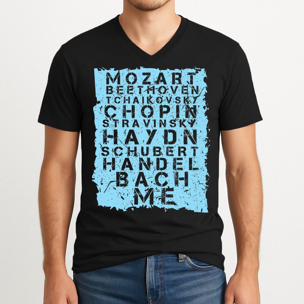 Famous Classical Music Composer Gift Musician Mozart V-Neck T-Shirt
