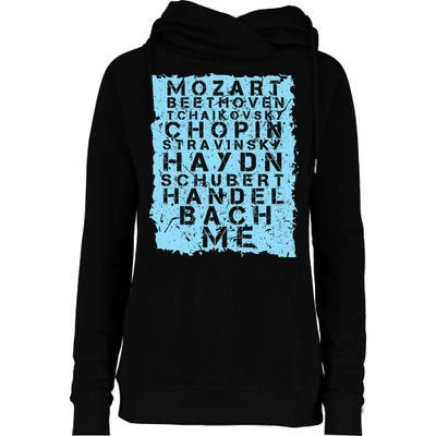 Famous Classical Music Composer Gift Musician Mozart Womens Funnel Neck Pullover Hood