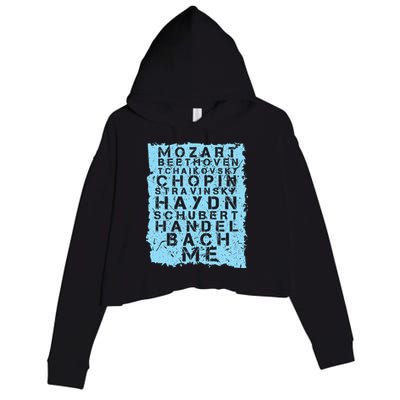 Famous Classical Music Composer Gift Musician Mozart Crop Fleece Hoodie