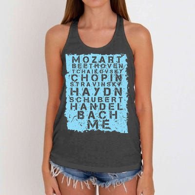 Famous Classical Music Composer Gift Musician Mozart Women's Knotted Racerback Tank