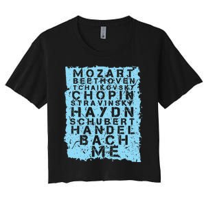 Famous Classical Music Composer Gift Musician Mozart Women's Crop Top Tee