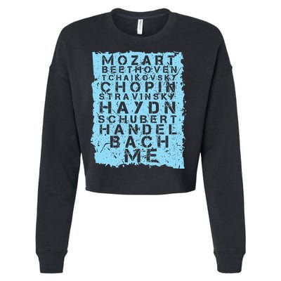 Famous Classical Music Composer Gift Musician Mozart Cropped Pullover Crew