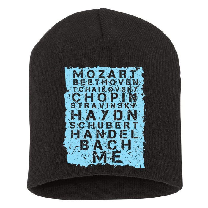 Famous Classical Music Composer Gift Musician Mozart Short Acrylic Beanie