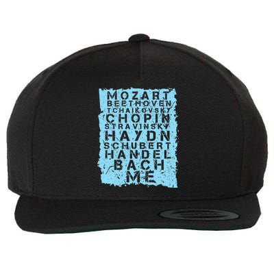 Famous Classical Music Composer Gift Musician Mozart Wool Snapback Cap