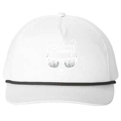 Funny Christmas Meowy Catmas Gift Snapback Five-Panel Rope Hat