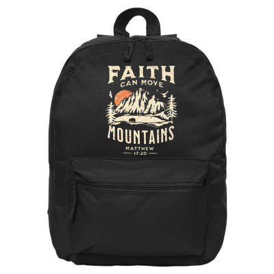 Faith Can Move Mountains Religious Bible Christian Jesus 16 in Basic Backpack