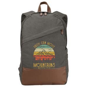 Faith Can Move Mountains Christian Cotton Canvas Backpack