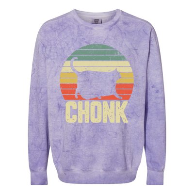 Fat Cat Meme Funny Chonk Cat Gift Colorblast Crewneck Sweatshirt