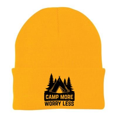 Funny Camp More Worry Less For Campers Camping Gift Knit Cap Winter Beanie