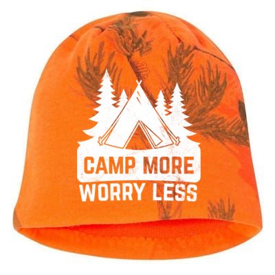 Funny Camp More Worry Less For Campers Camping Gift Kati - Camo Knit Beanie