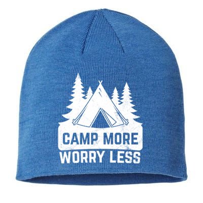 Funny Camp More Worry Less For Campers Camping Gift Sustainable Beanie