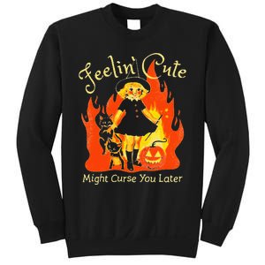 Feeling Cute Might Curse You Later Cute Witch Sweatshirt