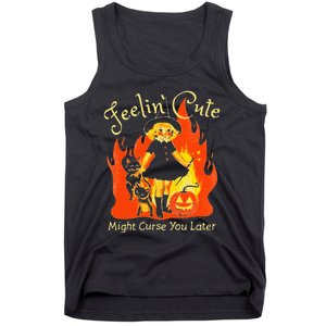 Feeling Cute Might Curse You Later Cute Witch Tank Top