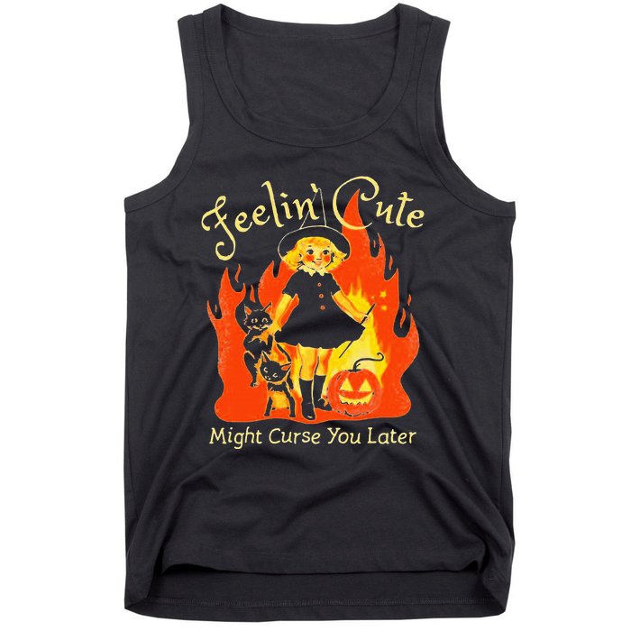 Feeling Cute Might Curse You Later Cute Witch Tank Top