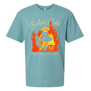 Feeling Cute Might Curse You Later Cute Witch Sueded Cloud Jersey T-Shirt