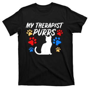 Funny Cat Mom Cat Dad Cat Lover Therapy Purrs Gift T-Shirt