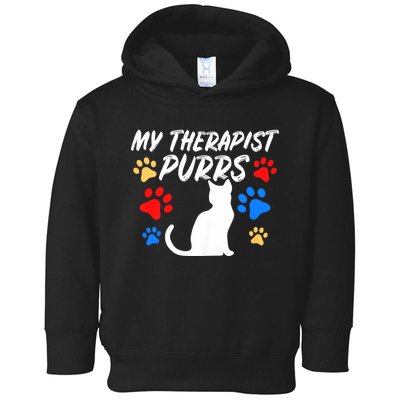 Funny Cat Mom Cat Dad Cat Lover Therapy Purrs Gift Toddler Hoodie