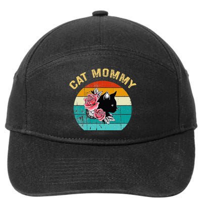 Funny Cat Mommy Cat Best Cat Mom Ever Meow With My Cat 7-Panel Snapback Hat