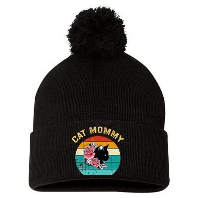 Funny Cat Mommy Cat Best Cat Mom Ever Meow With My Cat Pom Pom 12in Knit Beanie