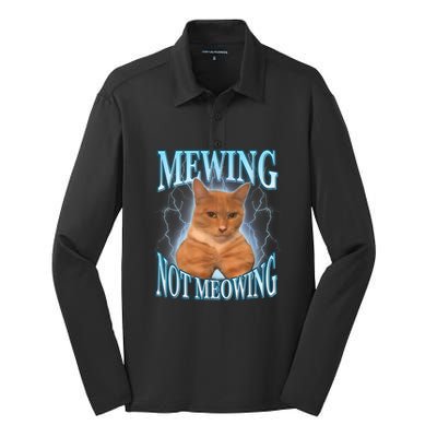 Funny Cat Meme Meowing Looks Max Meowing Silk Touch Performance Long Sleeve Polo