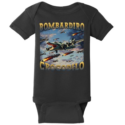 Funny Crocodile Meme Bombardiro Crocodilo Funny Brain Rot Funny Baby Bodysuit