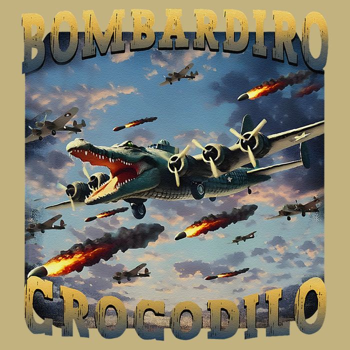 Funny Crocodile Meme Bombardiro Crocodilo Funny Brain Rot Funny Button