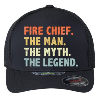 Fire Chief Man The Myth Legend Gifts Firefighter Fire Chief Flexfit Unipanel Trucker Cap