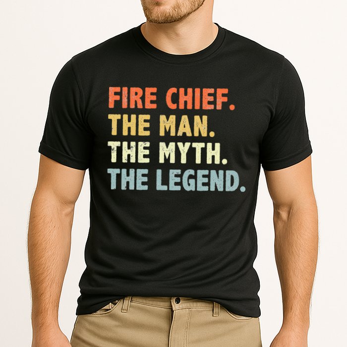 Fire Chief Man The Myth Legend Gifts Firefighter Fire Chief Cooling Performance Crew T-Shirt