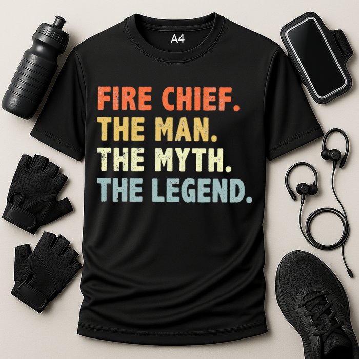 Fire Chief Man The Myth Legend Gifts Firefighter Fire Chief Cooling Performance Crew T-Shirt