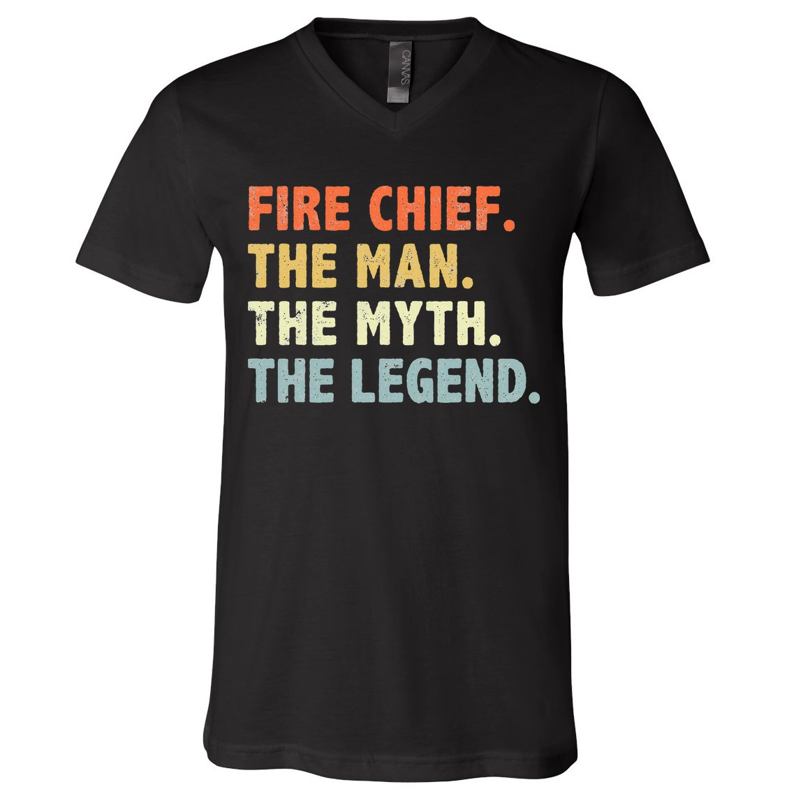 Fire Chief Man The Myth Legend Gifts Firefighter Fire Chief V-Neck T-Shirt