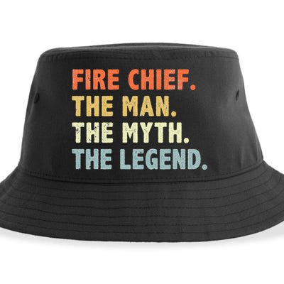 Fire Chief Man The Myth Legend Gifts Firefighter Fire Chief Sustainable Bucket Hat