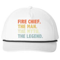 Fire Chief Man The Myth Legend Gifts Firefighter Fire Chief Snapback Five-Panel Rope Hat