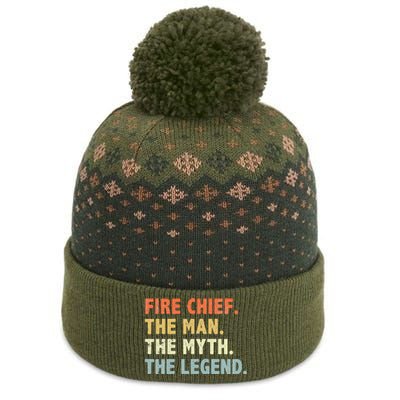 Fire Chief Man The Myth Legend Gifts Firefighter Fire Chief The Baniff Cuffed Pom Beanie