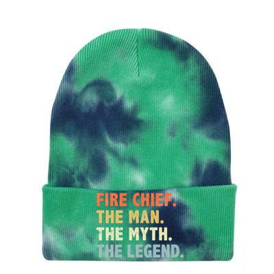 Fire Chief Man The Myth Legend Gifts Firefighter Fire Chief Tie Dye 12in Knit Beanie