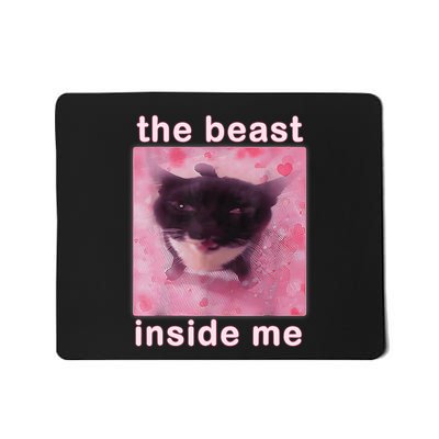 Funny Cat Meme Sarcastic Quote The Beast Inside Me Mousepad