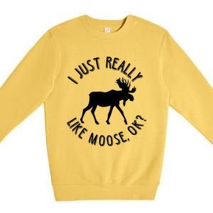 Funny Christmas Moose Gift Premium Crewneck Sweatshirt